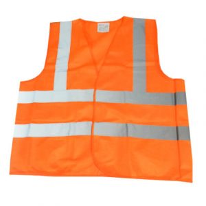 CHALECO SAFETY WORK DE MALLA NARANJA/VERDE