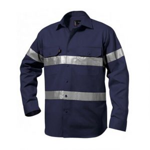 Camisa manga larga SafetyWork confeccionado con tela retardante Westex y cinta reflectiva 3m restardante