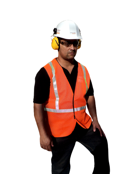 CHALECO SAFETY WORK DE MALLA NARANJA/VERDE