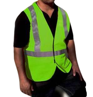 CHALECO SAFETY WORK DE MALLA NARANJA/VERDE - Imagen 2